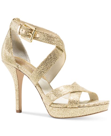 michael kors gold running shoes|michael kors gold sandals heels.